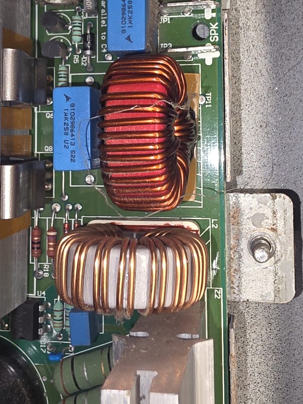 Internal amplifier electronics undergoing repair